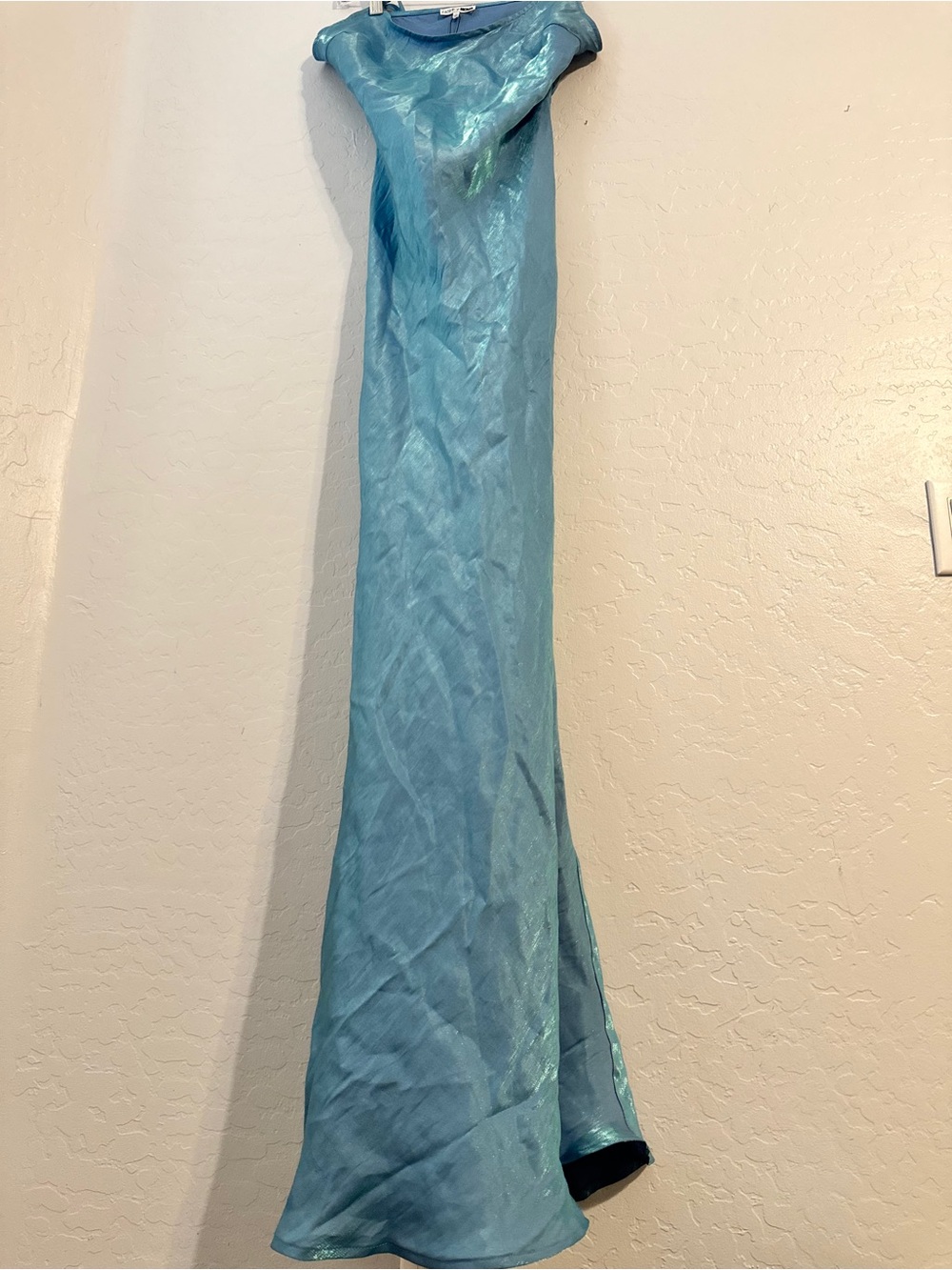 👗NWT Fashion Nova Light Blue Satin Solid Maxi Mermaid dress XL
